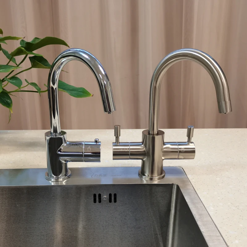 dual handle lever residential filtered boiling water and filtered chilled water dispenser faucet