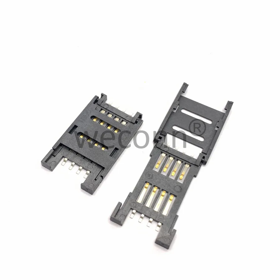 High quantity H2.5mm 8 pin smt flip type SIM big card connector