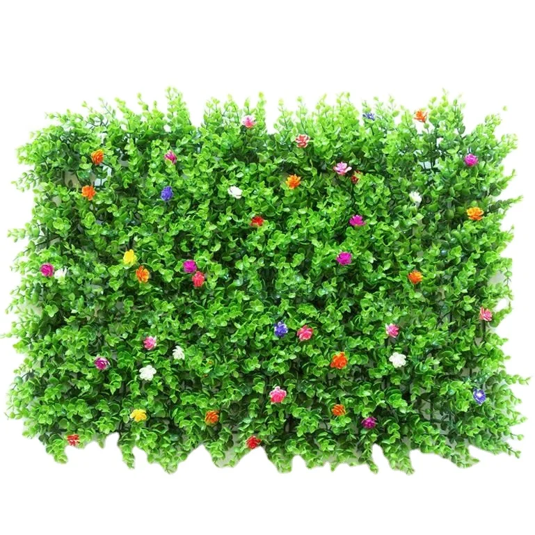 Flowers Roll Up Artificial Green Grass Wall Backdrop Plants Panel Wall For Plants Multi Stages