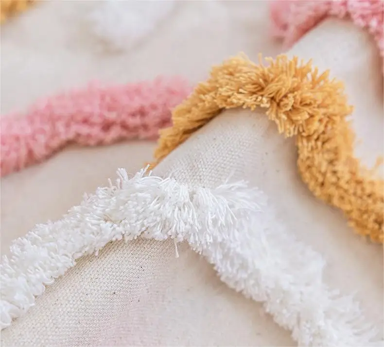 Sinyoo High Quality Tufted Textile Office Chair Home Decoration Pink Sofa Cushion Pillow Square 45x45