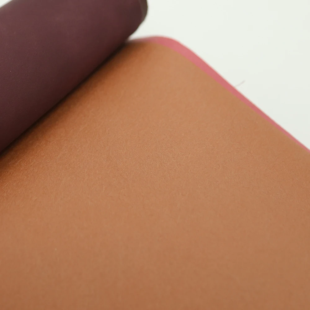 Custom Printing Color Change 0.7mm Nonwoven Coagulated Emobssing Waterproof PU Leather Fabric For Notebook Jean Label