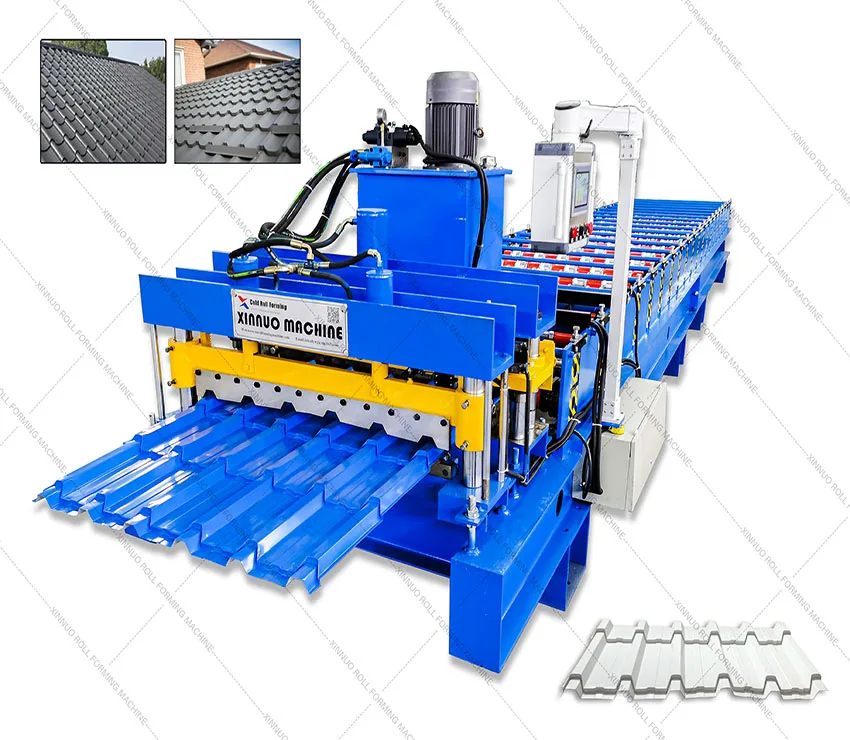 Automatic 990 color steel aluminum metal roofing iron sheet arc glazed tile roll forming equipment building material machinery