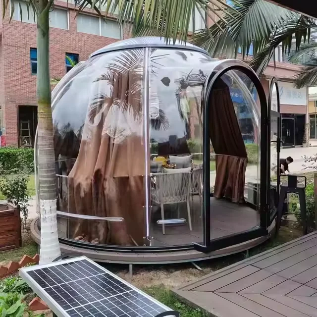 Luxury Pvc Roof Heated Eco Prefab Transparent Geodesic Hotel Glamping House Desert Round Dome Tent For Camping