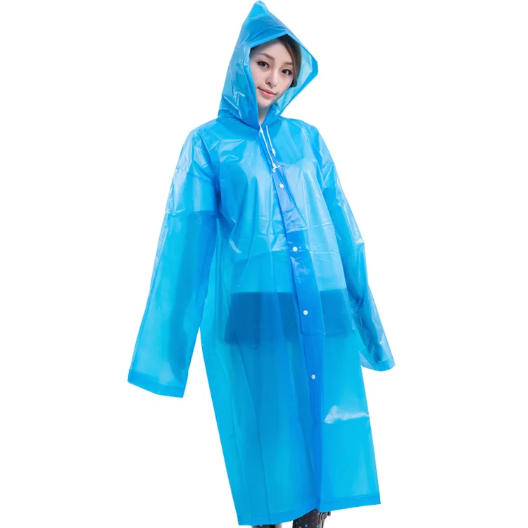 DD1494  Thicken EVA Reusable Raincoat Women Men Fashion Hooded Rain Coat Tourism Travel Rainwear Poncho