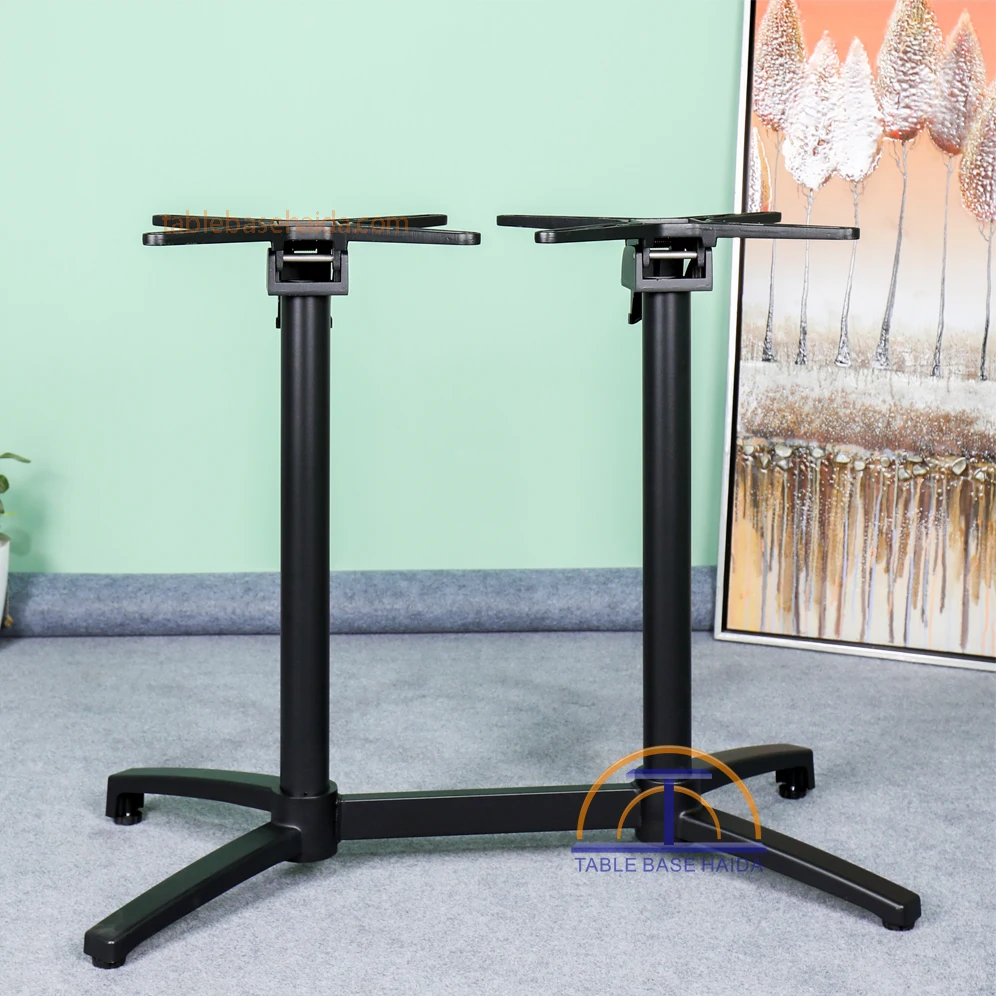 Fashion design cast aluminum industrial crank adjustable height table base