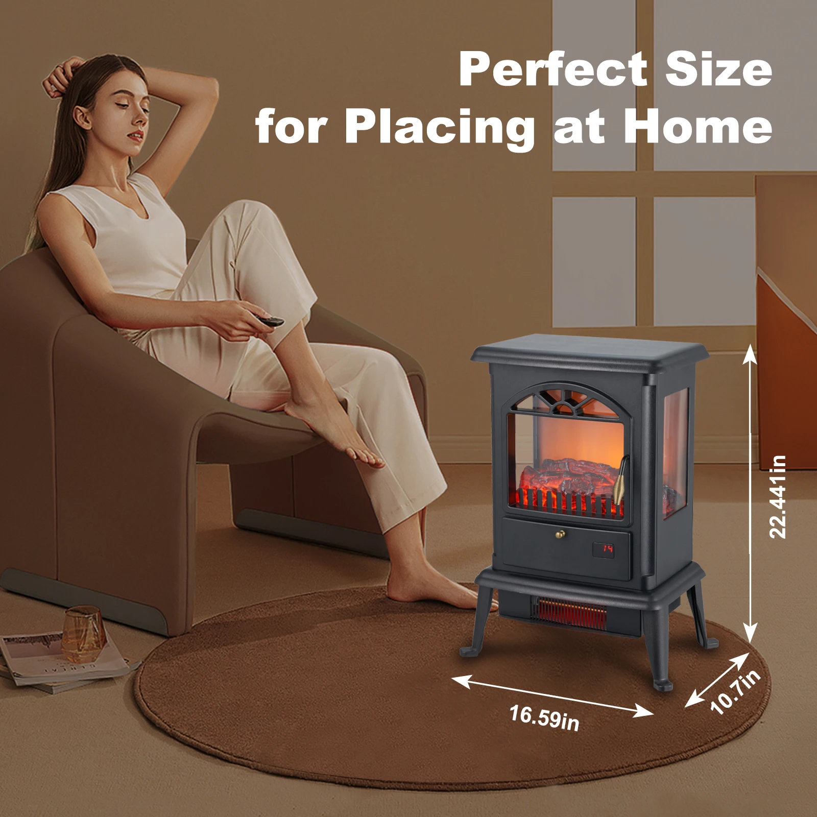 Chinese Manufacturer Indoor Decorative Decor Flame Resin Electric Fireplace with Remote Control