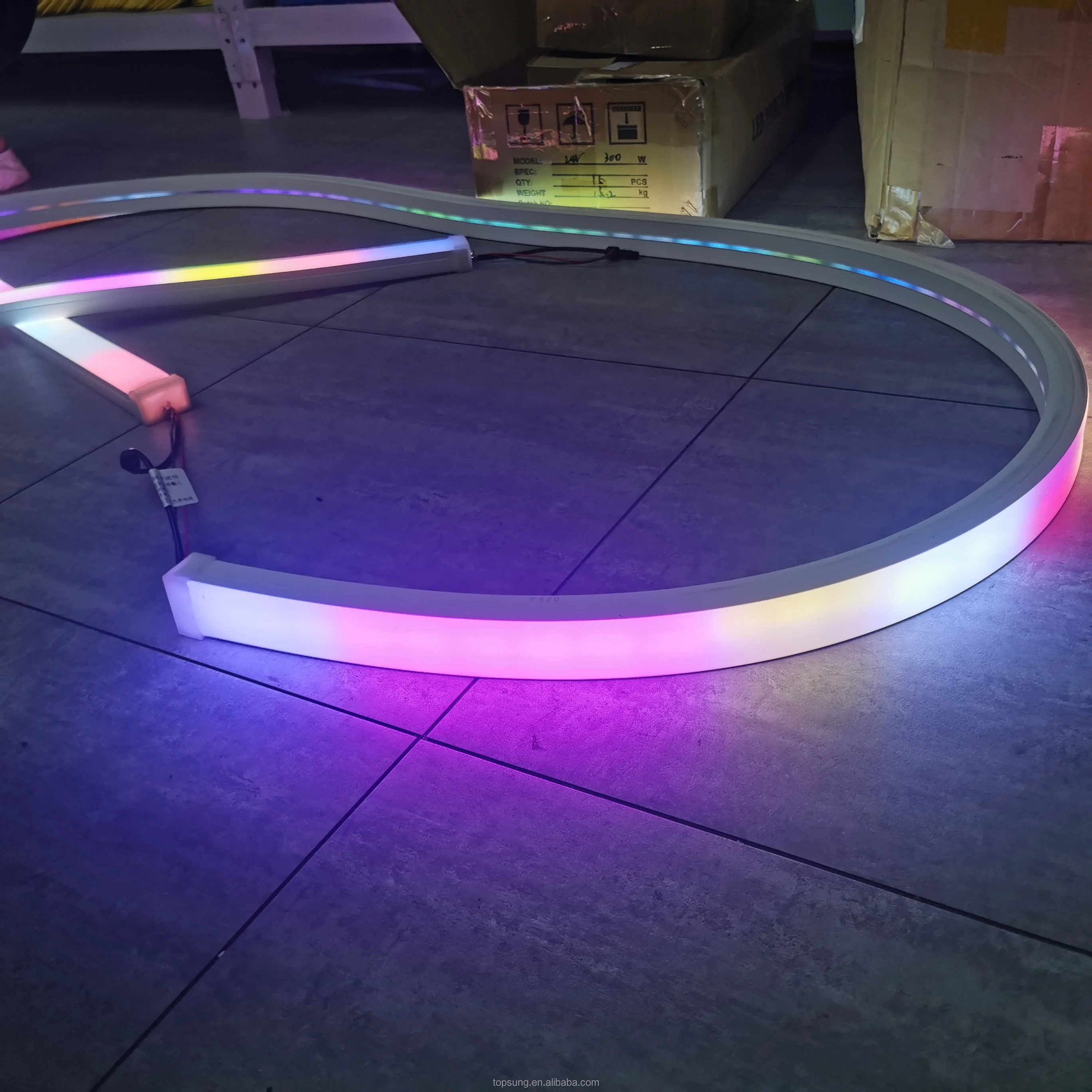 Magic digital RGB neon soft tube 24v IP67 outdoor 40mm flat pixel RGB chasing LED flex Neon rope light lampe