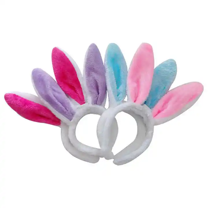 Plush glowing rabbit ears Glitter glitter rabbit ears headband plush led flashing rabbit bunny ear glowing headband