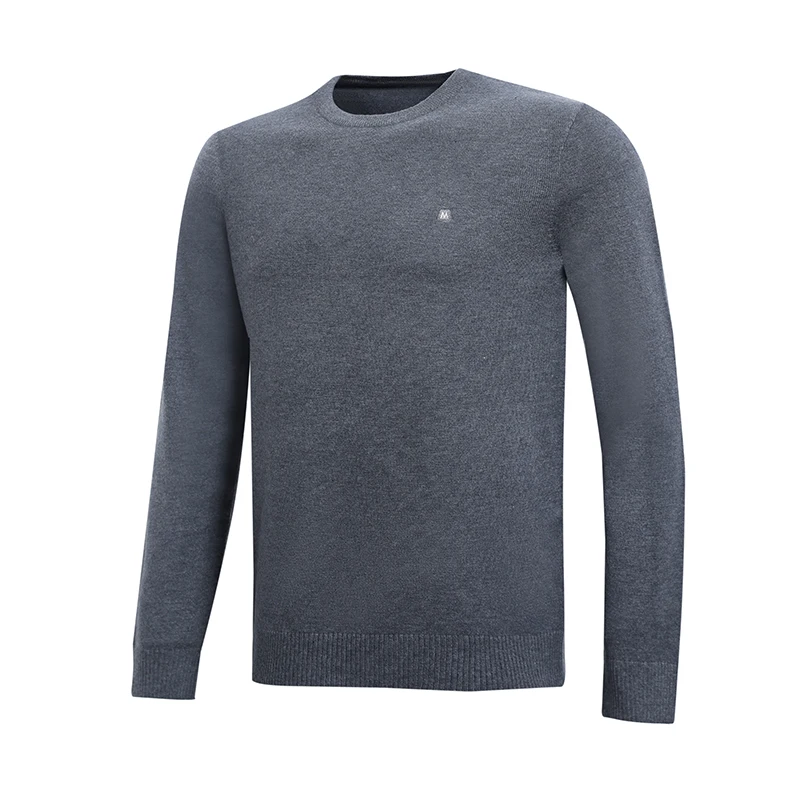Вязаный свитер с круглым вырезом на заказ, свитер с длинным рукавом для отдыха, однотонный, не скатывающийся, мягкий, эластичный, осенне-зимний мужской пуловер, свитер