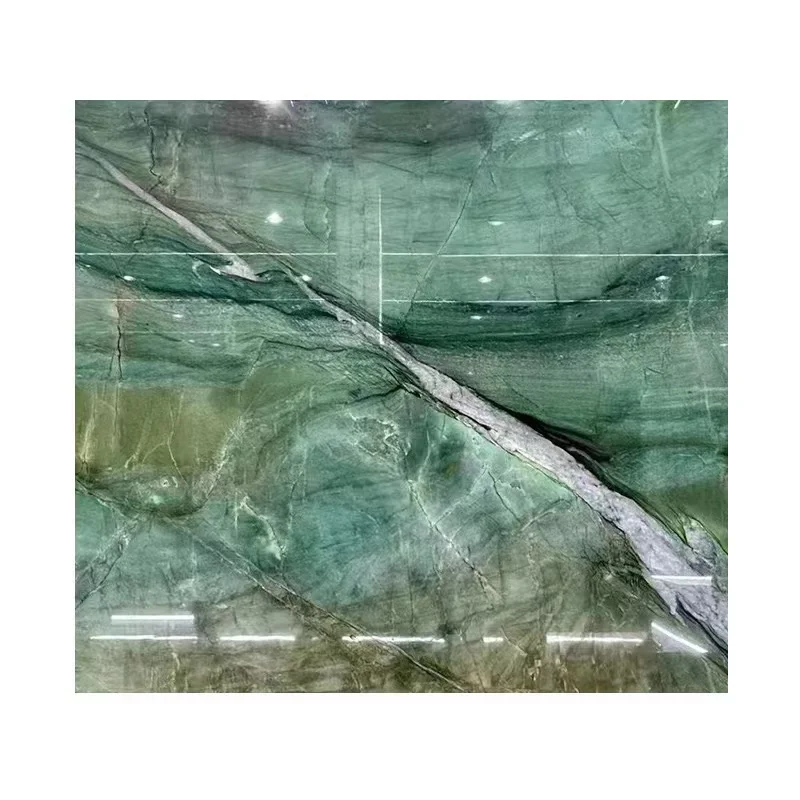 Factory direct cheap price green marble book matched slabs