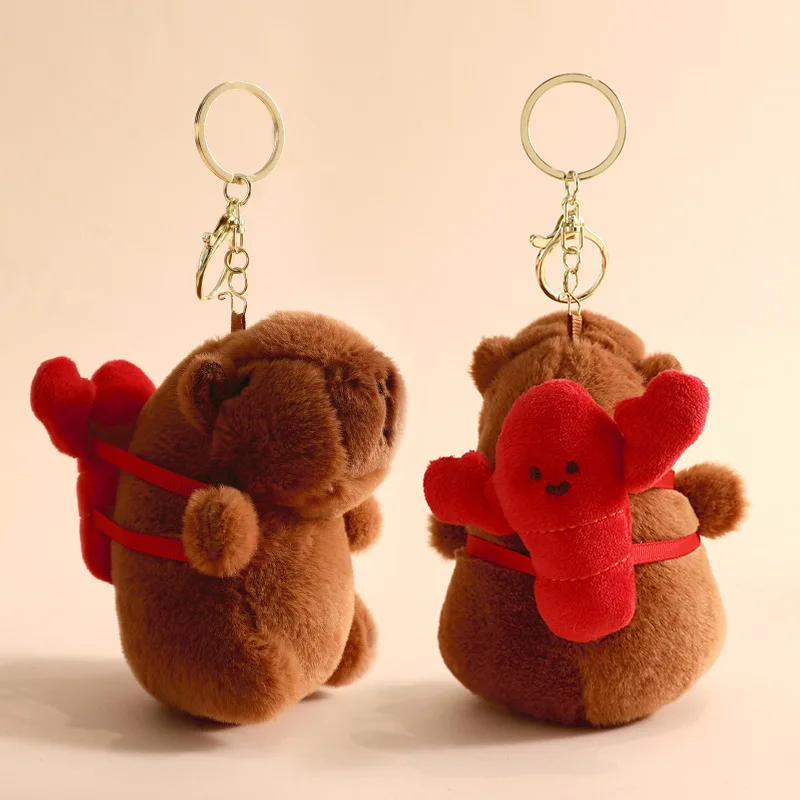 Xun Xin Kawaii Plush Capybara Keychain Cute Bag Pendant Hanging Ornaments Stuffed Animals Doll Toy Birthday Gifts Car Key Ring