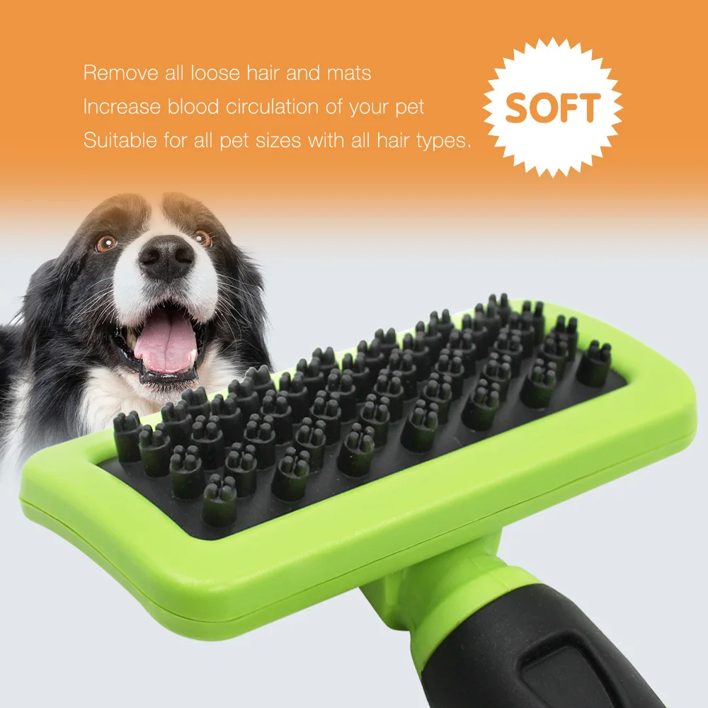 Wholesale Soft TPR Pin Pet Hair Cleaning Massage Shower Cat Dog Brush