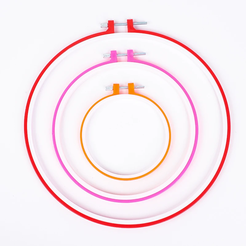 Colorful cross stitch embroidery hoop Abs plastic  wood embroidered stretch