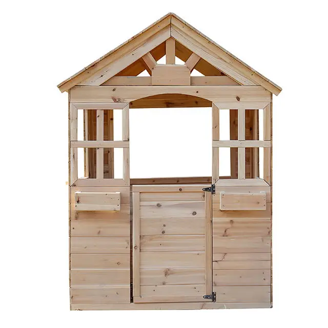 Children Outdoor Play set Wooden Doll Cubby House Wooden Play House