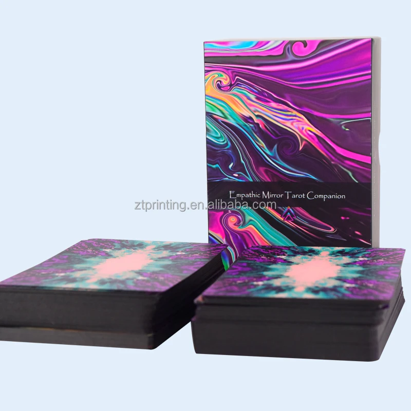 2024 Oracle Playing Wholesale Game Customized Flash Decks Daily Positive Affirmation Guidebook Gold Edge Tarot Cards