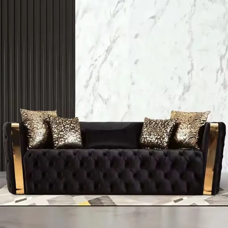 Italian Velvet Sofa Set Upholstered Sofas With Tufts 3 2 1 Seater For Home Living Room
