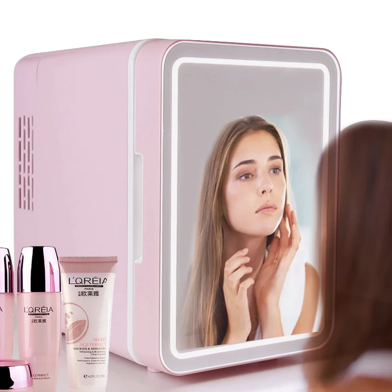 4L Mini Beauty Fridge with LED Mirror