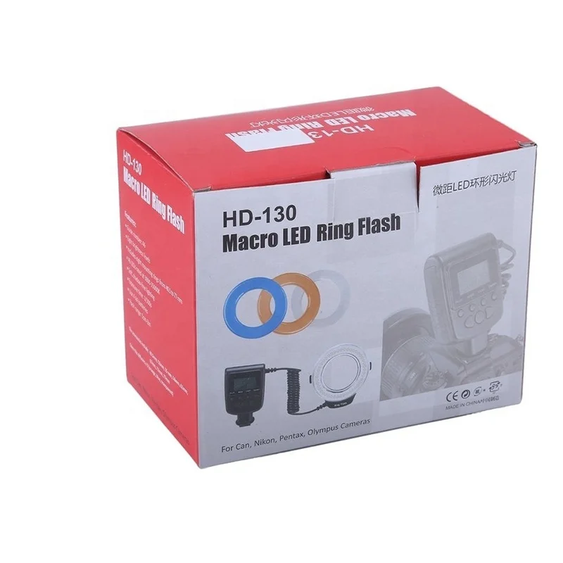 Foldable cardboard color boxes for DSLR camera photography accessories packing LED Ring flash light custom packaging box