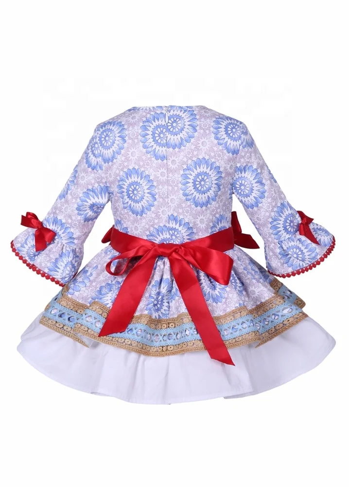 OEM Pettigirl kids party wear frocks smart casual light blue dress for girl kids