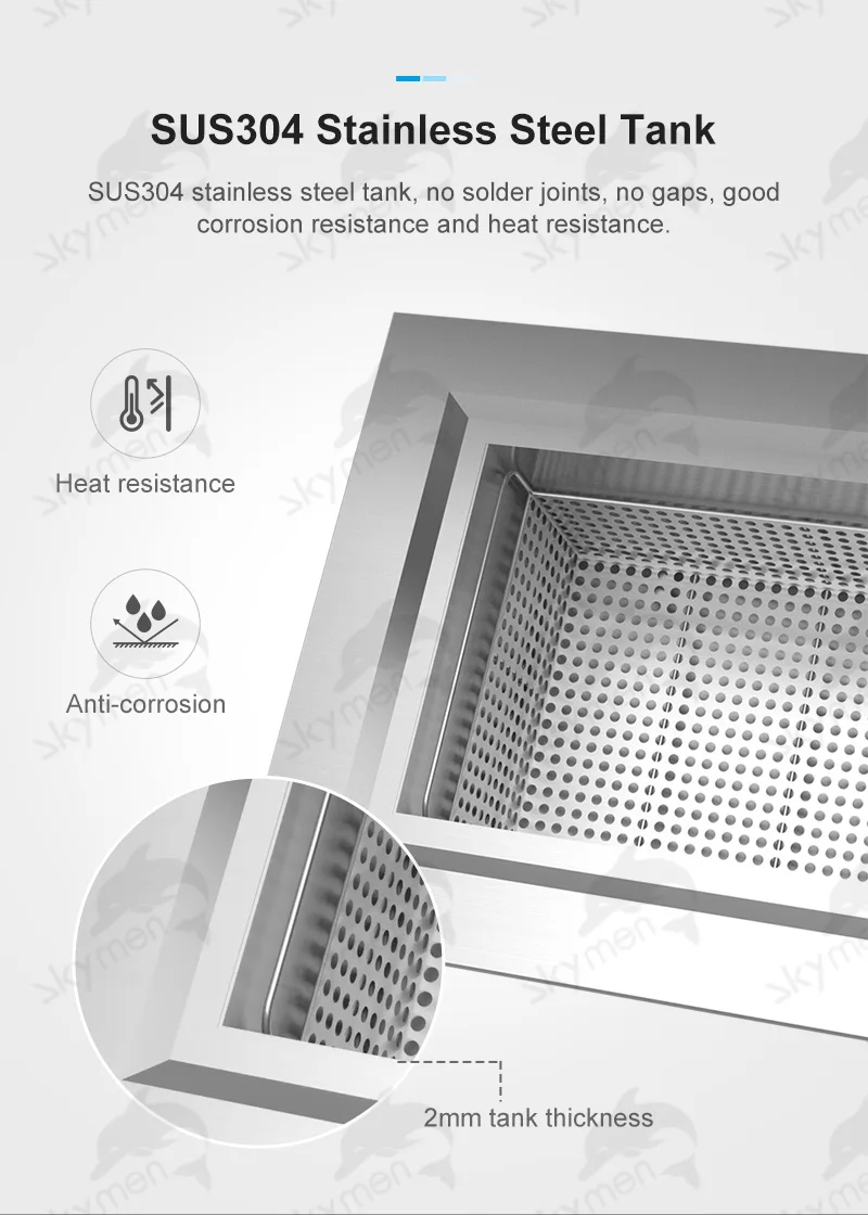 Skymen ce iso rohs 2500W 77L  Industrial Ultrasonic Cleaning Machine with Digital Heating 77L  for Cleaning Motorcycle Engines