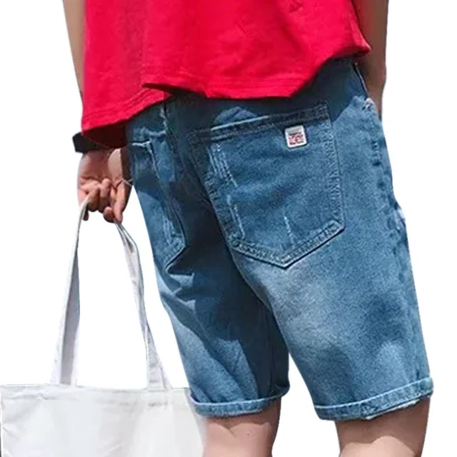 New Style Summer Denim Ripped Casual Cut UP Jeans Half Short pants for men