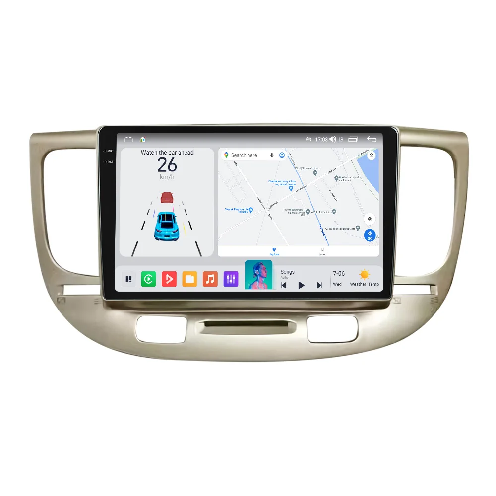 MEKEDE MS car multimedia player 360 camera Android auto cooling fan touch screen car-play gps navigation for KIA RIO2 2005-2011