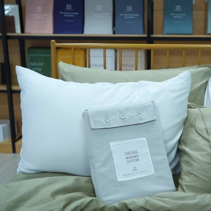 2024 wholesales 100% washed cotton bed sheet set cotton fabric 300 TC bedding sets linen bedding