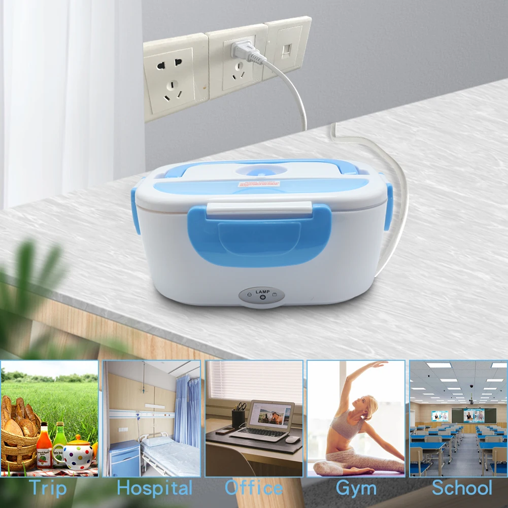 B10-0850 Amzn Top Seller Home Use Plastic Heating Bento Lunch Box Electric Lunch Box With Spoon