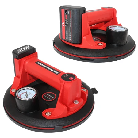 Saktec Vacuum Suction Cup 8 Inch Glass Tile Suction Lifter Plastic Installation Stone Manual Air Pump Suction Cup Pressure Gauge