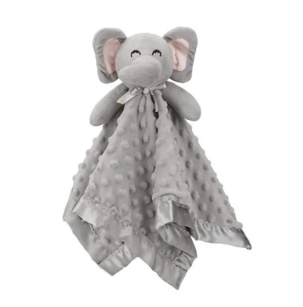 Custom 16 Inches Elephant Stuffed Animal Security Safety Blankets Baby Comforter Soothing Towel Plush Toy