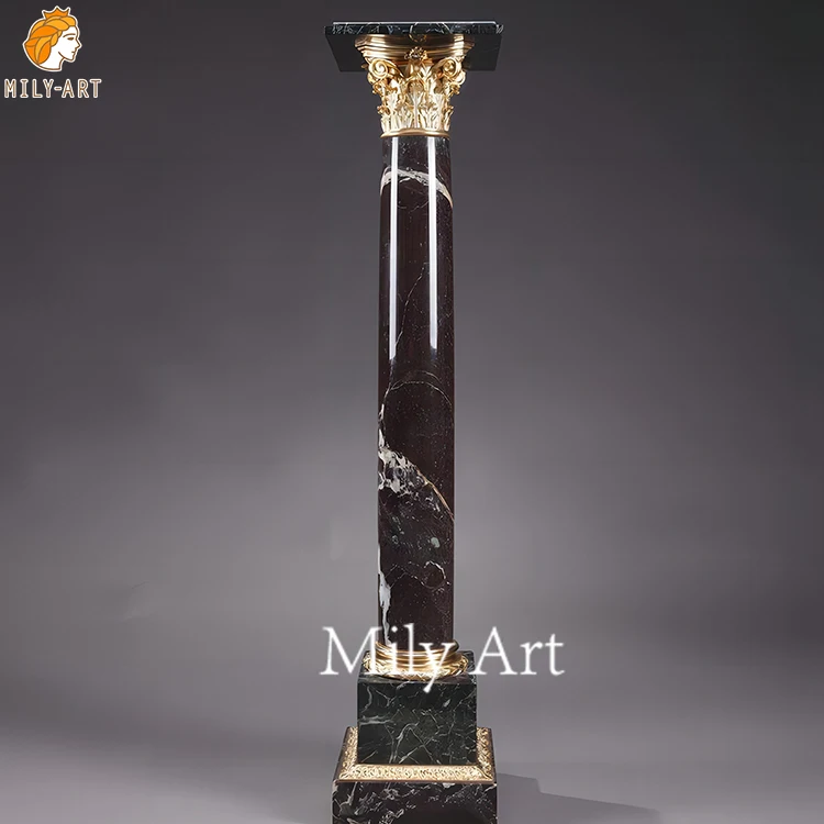 Roman Style Decorative Black Marble Pillar Column Design for Sale