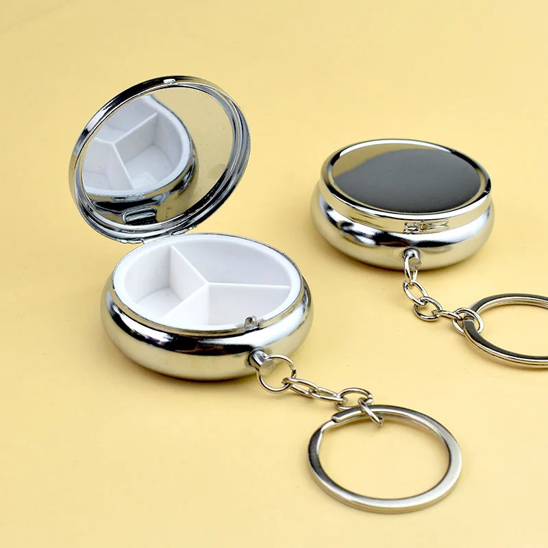 Thermal Sublimation Blank For Print Metal Medicine Box Pill Case Box Round Candy Portable Keychain Jewelry Case