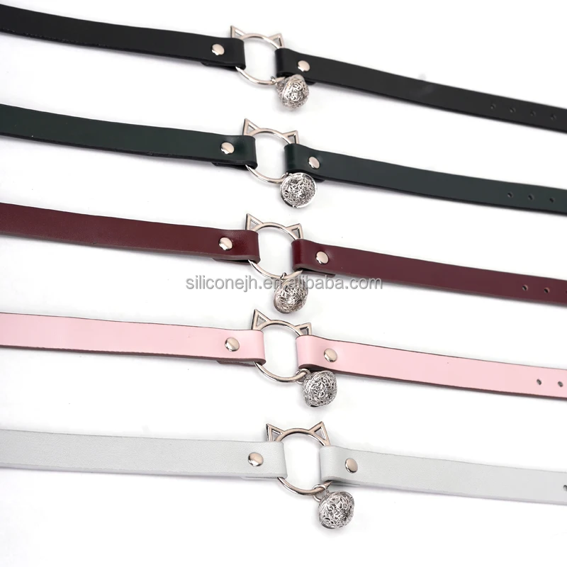 Gothic Choker Necklaces Black Pu Leather Collar Women Vintage Punk Rock O Ring Adjustable Spike Choker Cosplay Necklace