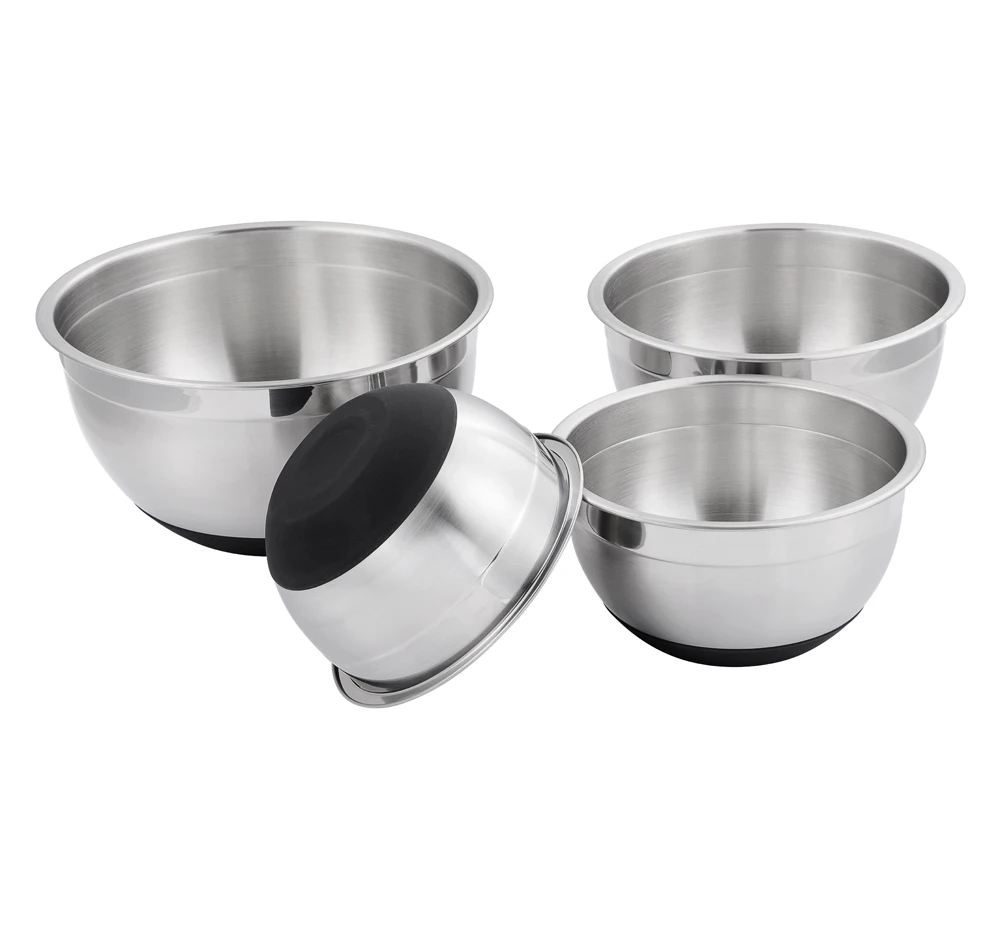 
Stainless Steel Mixing Bowls with Lids Stackable Nesting Bowl Set For Cooking, Baking, Meal Prep, Serving 