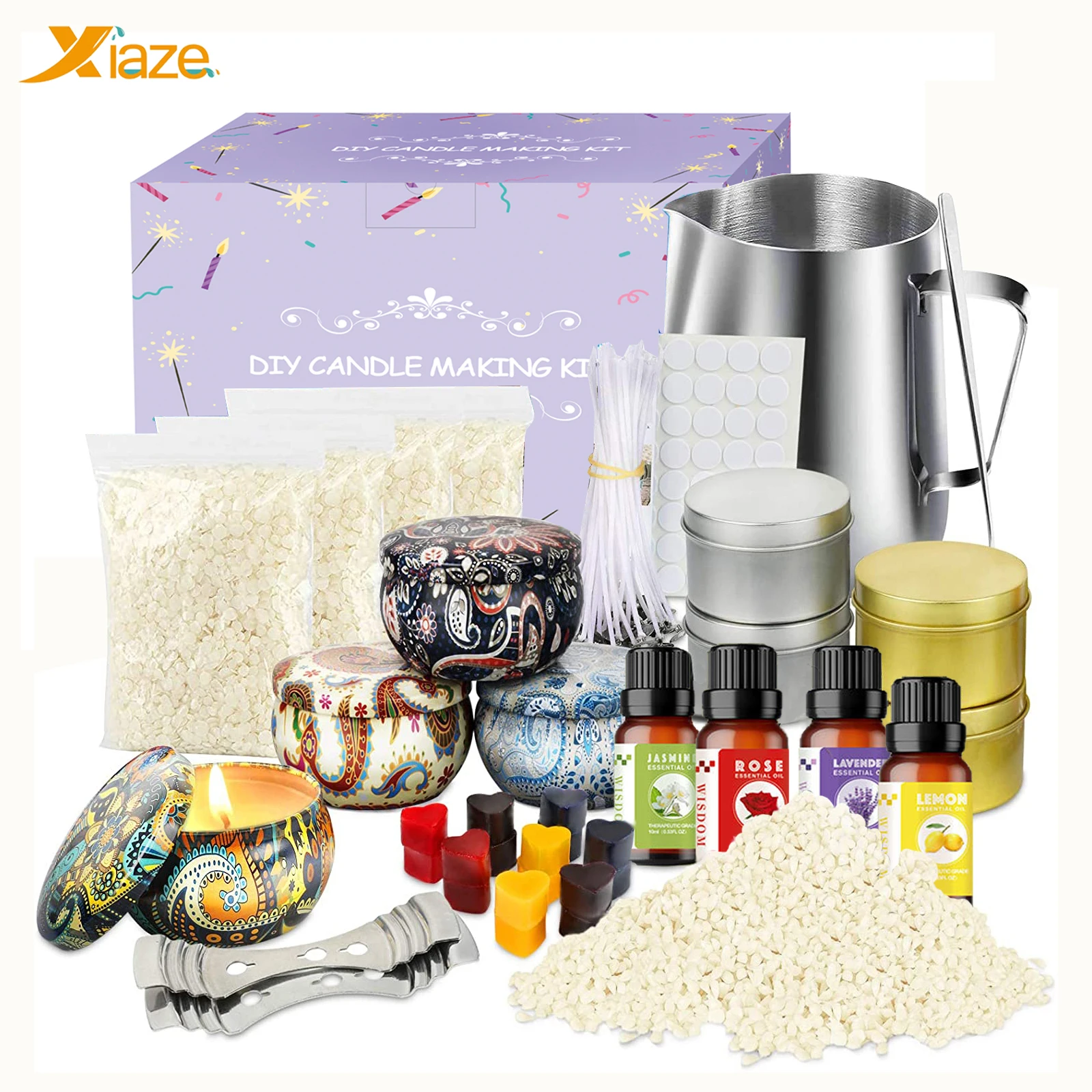 
Wholesale Mini Large Premium Kids Scented Soy Candles bean candle making kit set diy for children 