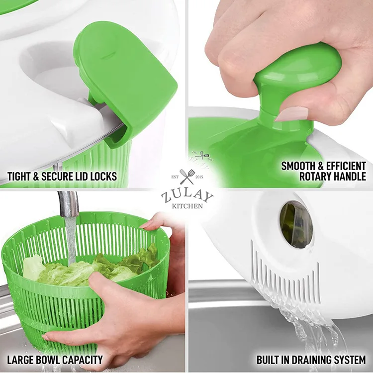 Quick Vegetables Dryer, BPA Free Drain Lettuce and Vegetable Salad Spinner for Home Kitchen