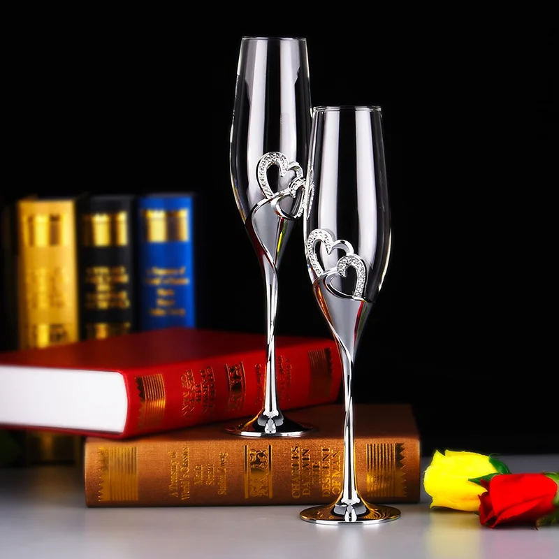 High-end Wedding Gifts Goblet Crystal Wedding Glasses Champagne Glasses Flutes Set