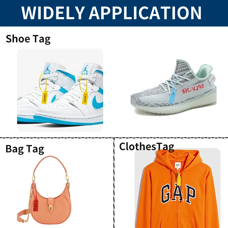 T Shirt Hoodie Zip Tie Pull OffWhite Label Custom Logo Personalization StockX Sneaker Label Plastic Security Seal Tags