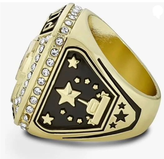 Custom Gold Basketball Champion Rings Trophy Award Gift Championship Ring For Winner Tournament