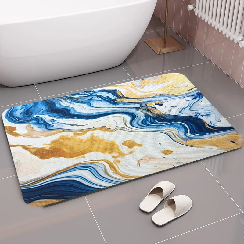 Factory Price Non Slip Quick Drying Diatomite Super Absorbent Bath Floor Mat Foot Bathroom Mats Diatomite Rugs Carpets