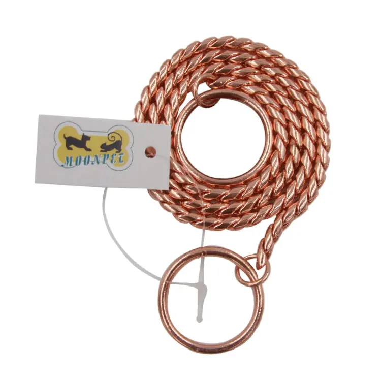 Wholesale chrome plated metal training rose gold dog choker chain