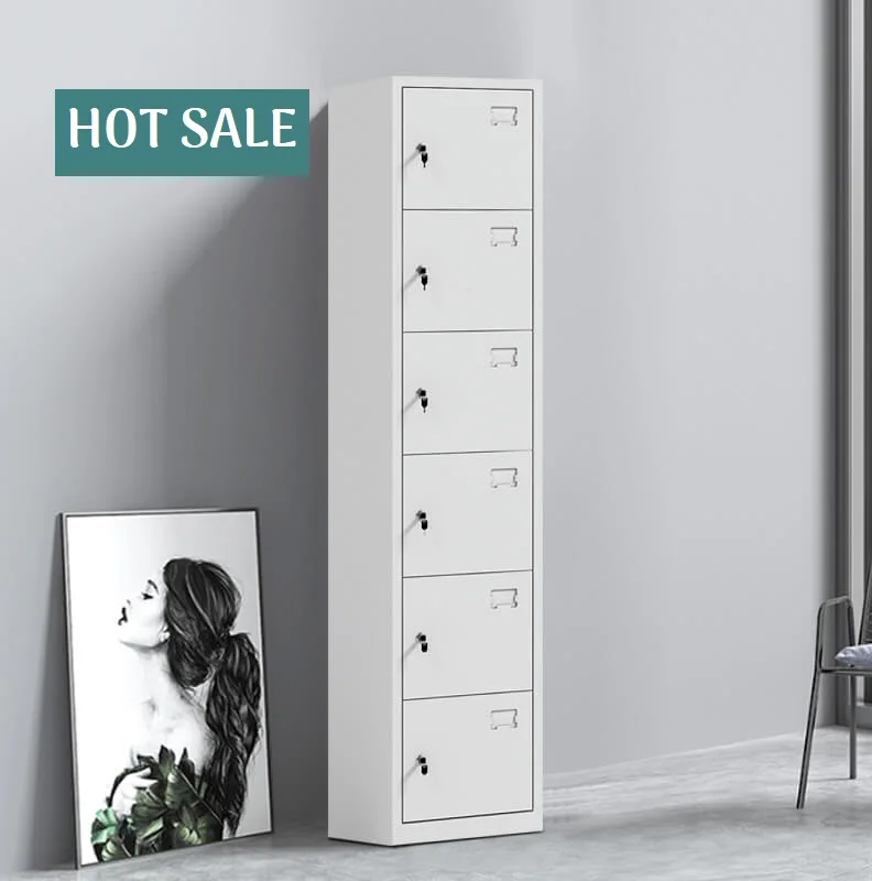 Hot Sale Custom Design Steel Line Furniture Metal Locker Cabinet 6 Doors For Gym Steel Commercial Clothes Storage Locker