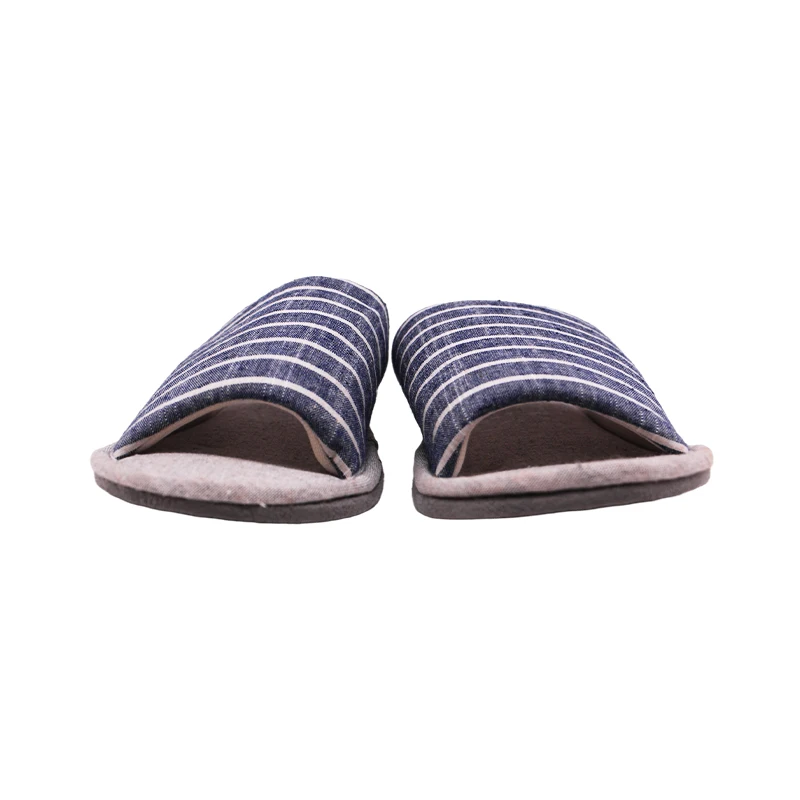 Wholesale Hotel Supplier Indoor Disposable Suede Sole Fabric Lining Upper Slides Comfortable Bathroom Slippers