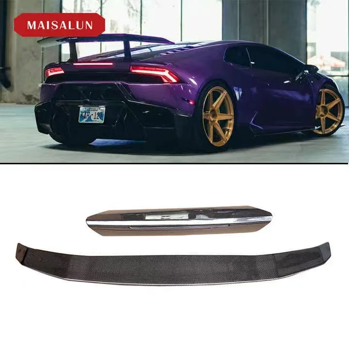 High Quality V Style Carbon Fiber Body Kit For Lamborghini Huracan LP580 LP610 Rear Spoiler Wing