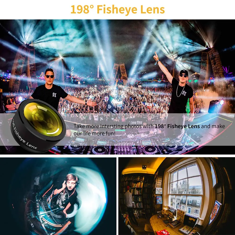 AIKEGLOBAL Innovative Gadgets Clip 3 in 1 Cell Phone Camera Lens Wide Angle Macro Phone Lens for All Phones