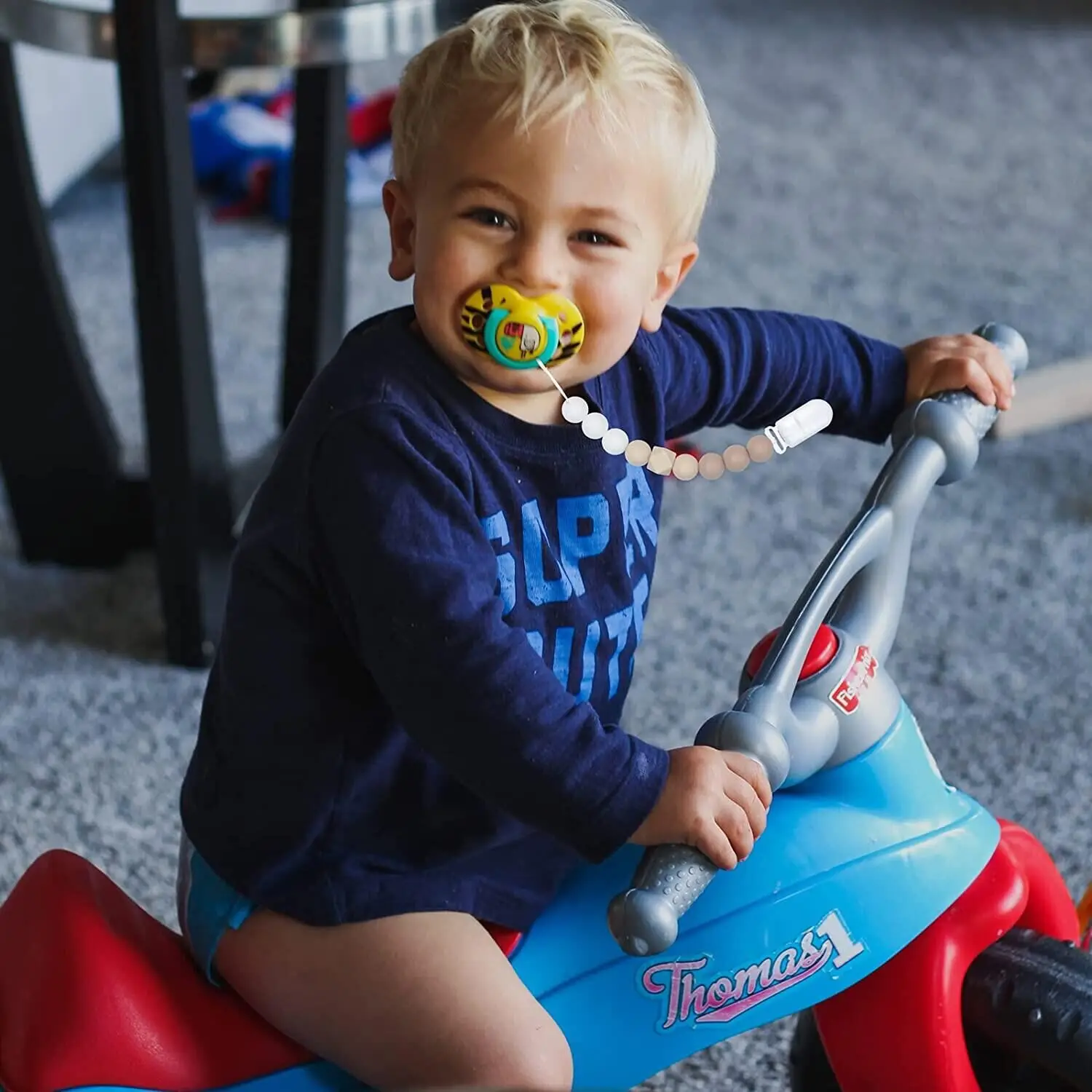 Factory Wholesale Silicone Beaded Baby Pacifier Clip Fall-Proof Infant Teether Feeding Accessories