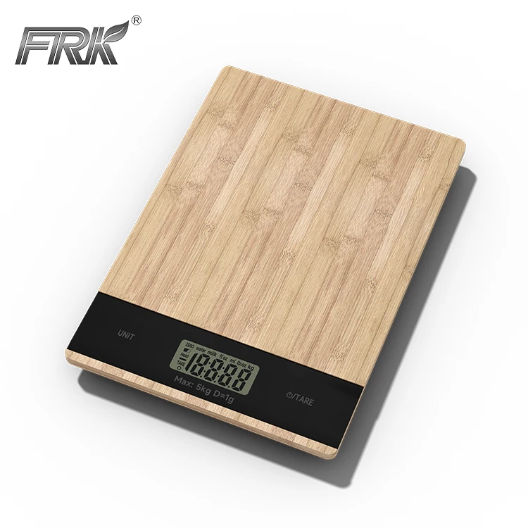 Бамбуковая панель с сенсорным управлением ЖК-дисплей АБС-пластик 5 К цифровые бытовые кухонные весы