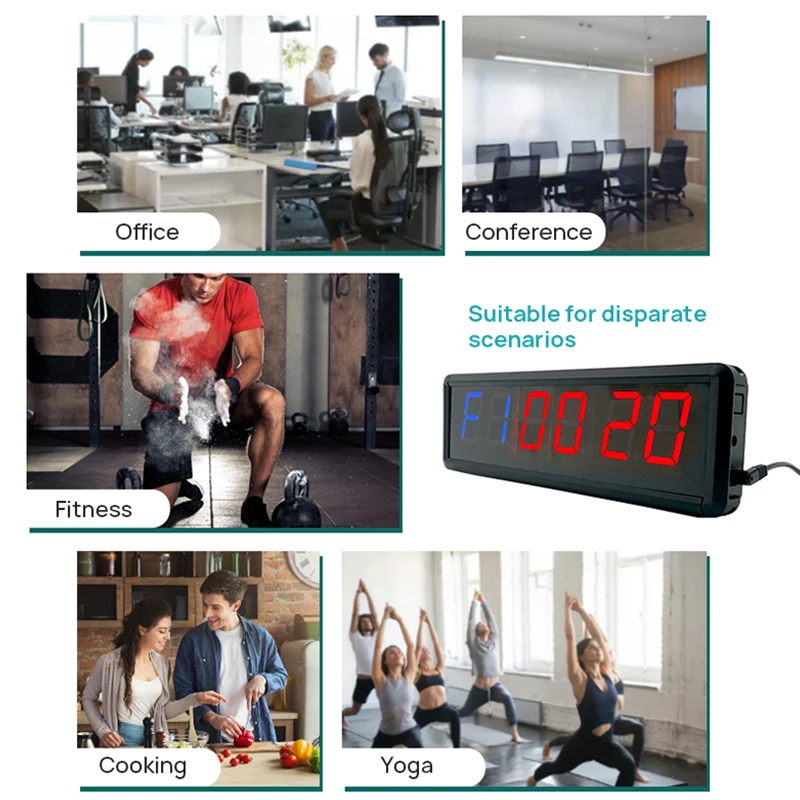 Ganxin New Design E Series 1.8 Inch 6 Digits Led Crossfit Seconds Interval Timer Training Portable Gym Fitness Sport  Timer