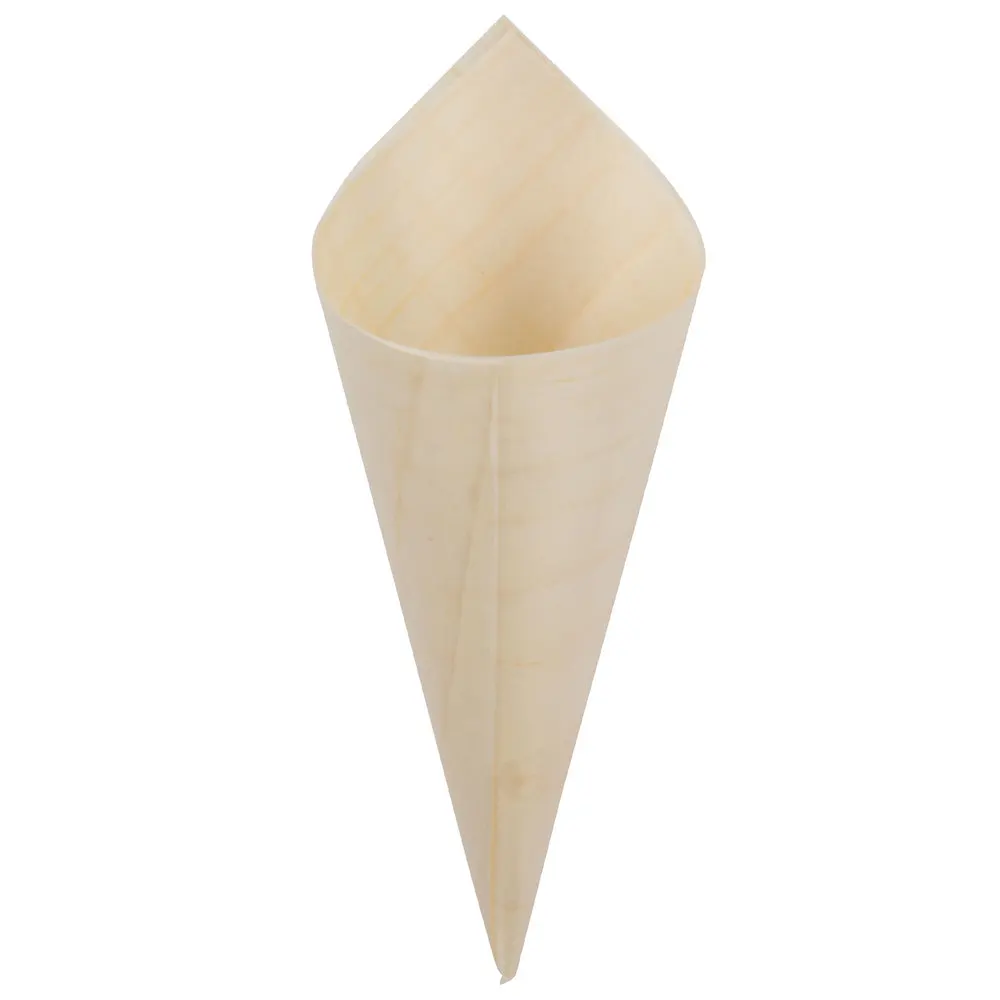 Disposable Wood Cones for Charcuterie Food Pinewood Cone Cups for Party Food Display