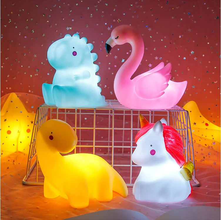 Factory Price Animal Soft Toy Sleep Night Light Mini Cartoon Baby Night Lights For Kids